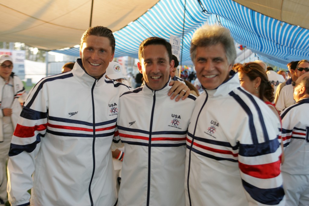 With Mark Spitz and Lenny Krayzelberg at 2005 Opening Ceremony